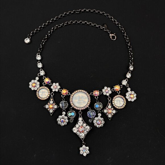 RARE Kirk’s Folly Sea View Faces Aurora Borealis Rhodium Necklace - Picture 1 of 9